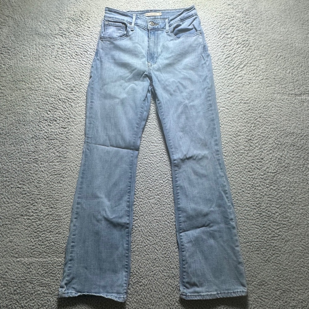 Levis 725 High Rise Bootcut Jeans Light Wash Blue Denim W29 L30 18759-0053